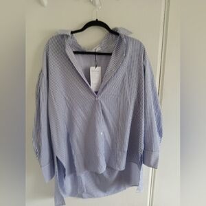 Blue Striped Button Down Shirt